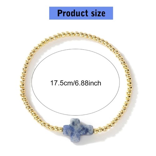 Fashionable Crosses Bracelet Accessory With Elastic Fit And Gold Bead Accent - 第 8/13 張圖片