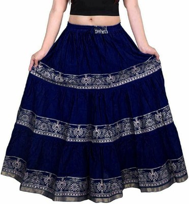 navy boho skirt