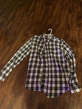 mens shirts large. Plaid Cotton Blend Button Down. 1 Pocket.