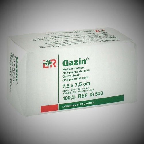 500 / 1.000 GAZIN Mull Kompressen unsteril 5x5cm/7,5x7,5cm/10x10cm 17fd. 8lagig