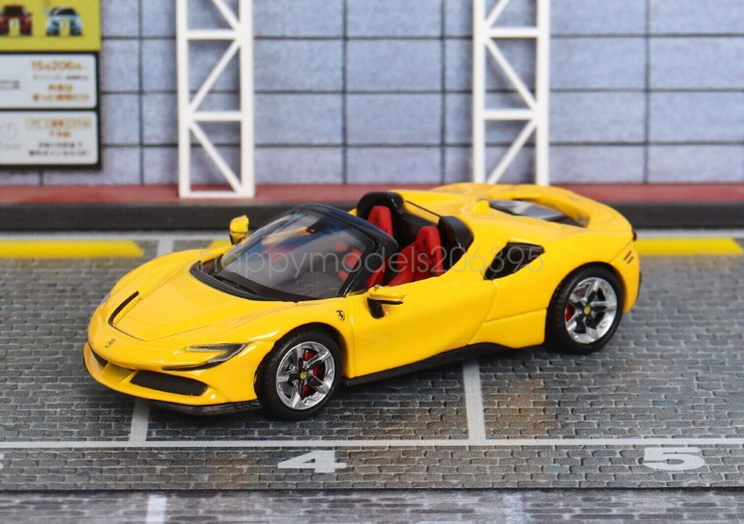 Solo 1/64 Scale For Ferrari SF90 Spider Cabriolet Yellow Diecast Car Collection