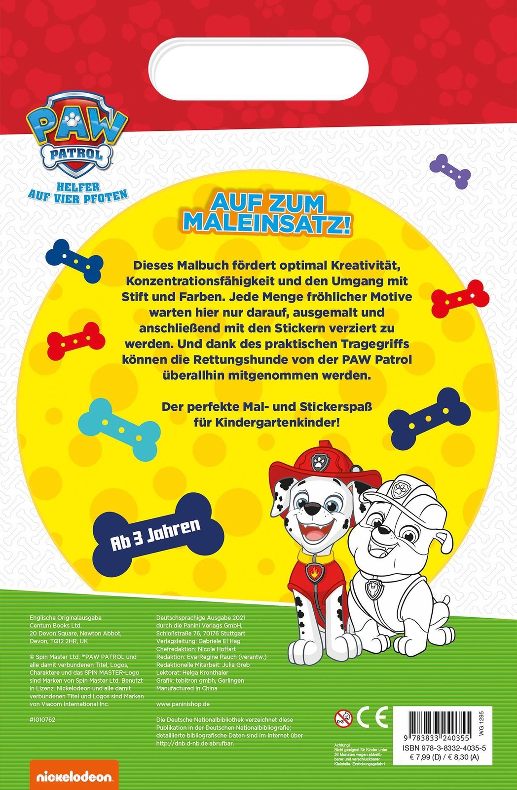 Thumbnail - Paw Patrol: Großer Malspaß Mit Den Fellfreunden Panini Taschenbuch 96