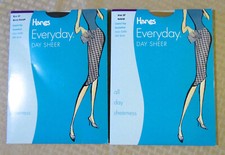 Two Unopened Pair of Vintage Hanes Everyday Day Sheer Pantyhose - Control Top