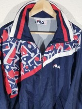 vintage FILA made in ITALY full zip Windbreaker Jacket Men 44 M red blue white