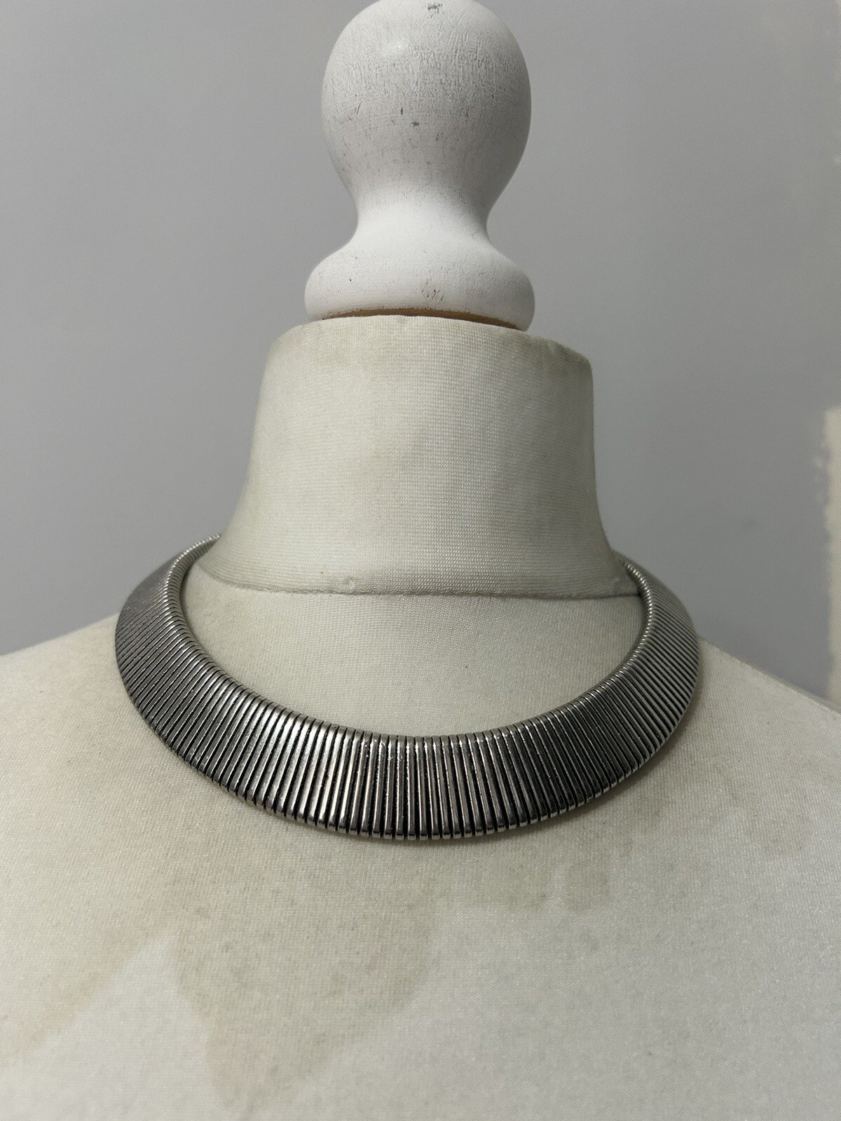 Silver Toned Collar Length Statement Necklace Run… - image 3