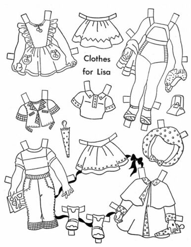 Paper Doll Coloring Book "My Own Dolls to Color & Dress" 1952 Restored book #535 - Picture 3 of 6