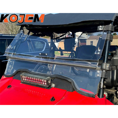 2-IN-1 Flip Front Windshield Clear Polycarbonate For 14-24 Honda Pioneer 700 4