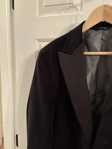 Allure Velvet Black Blazer Jacket Mens 38 S Slim Designer Groom Formal Tuxedo image 5