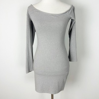 off shoulder dress knit Jaede Off Shoulder Knit Mini Dress M | L | Cream | Womens