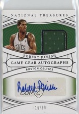 2021-22 Panini National Treasures Game Gear 15/99 Robert Parish Auto HOF 1rr7