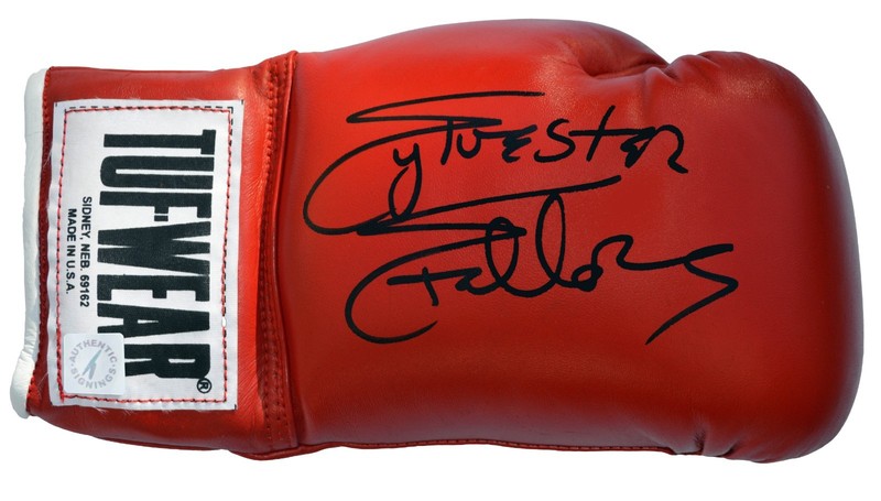 Sylvester Stallone Rocky Balboa Autographed Tuf Wear Red Glove ASI Proof