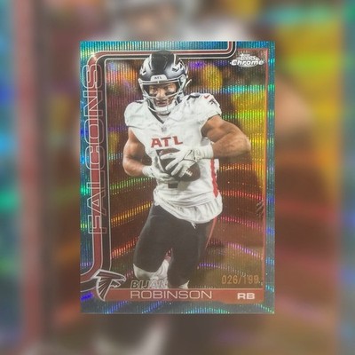 2025 Topps Chrome Bijan Robinson Teal Refractor #26/199 Falcons Football Card