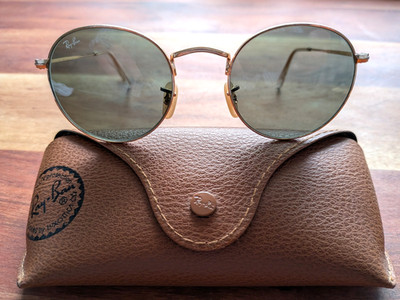 RAY-BAN Round Metal RB 3447 001 Gold G-15 Grün Runde Sonnenbrille