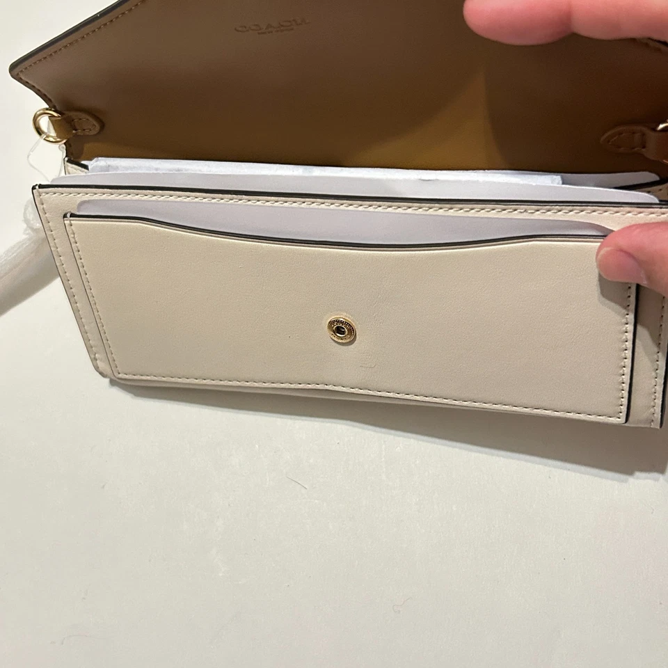 Cartera Coach Delgada Sobre Margarita Estampado Envalentonado Con Cadena Tiza Nueva Sin Etiquetas Foto 2 de 4