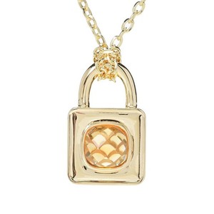 Authentic Toscana Italiana 18K Gold Plated Choice of Gem Padlock Pendant w/ Chain