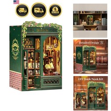 Book Nook Kit, Booknook 3D Wooden Puzzles for Adults DIY Bookshelf Diorama Mi...