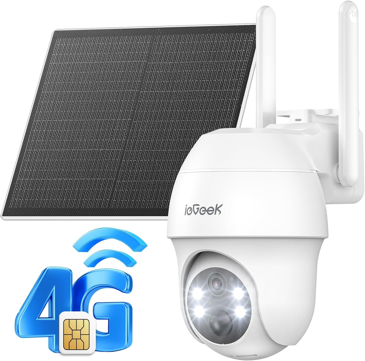 Iegeek 4G LTE Telecamera Con SIM Con Batteria, 2K 3MP Telecamera 4G Con Pannello - 1