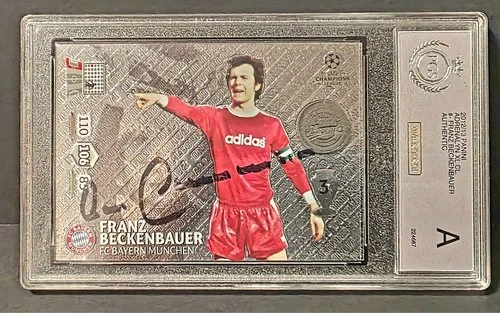 Franz Beckenbauer Autograph Sticker 2012_13 Panini Adrenalyn CL CL. PGS Grading