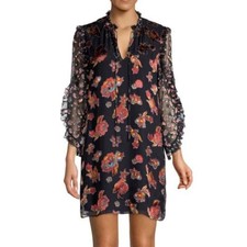 NWT Alice + Olivia Julius Floral Ruffle Dress Sz M