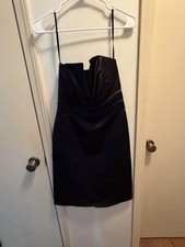 White House Black Market Black Strapless Cocktail Dress Size 6 Prom Formal VGUC