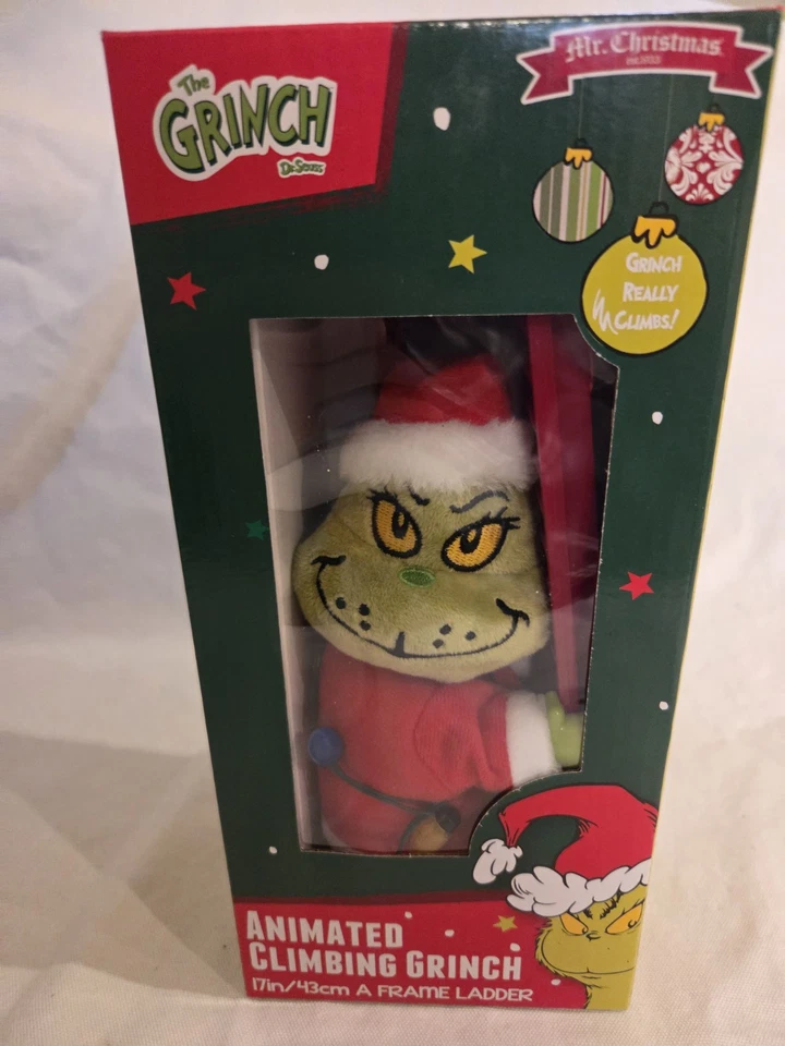 Escalador de Mesa Grinch 17" Escalera Animada Escalada Navidad Luces Musical Foto 2 de 4