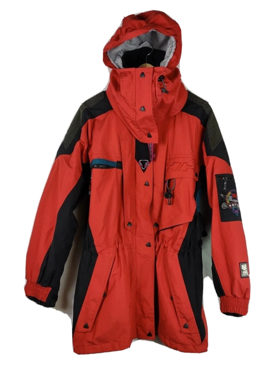 VTG Helly Hansen Snowboard Ski Jacket Hooded Red Medium Thinsulate