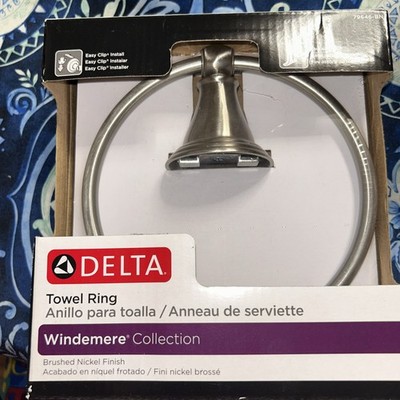DELTA 79646-BN Windemere Towel Ring, 6.37 x 2.84 x 7.25 Inches, Brushed Nickel