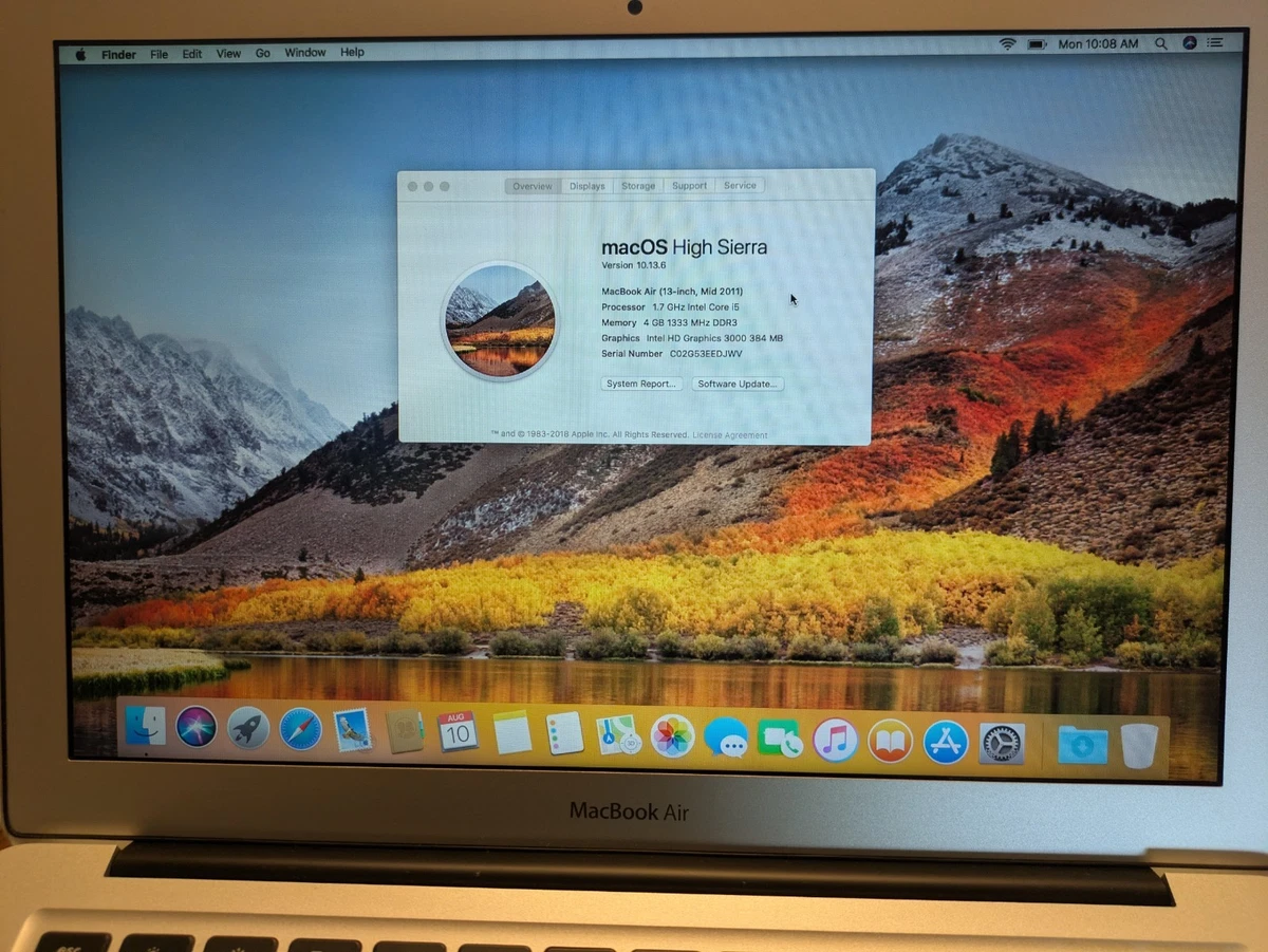 macOS 10.13, High Sierra MacBook Air 2011 Released for sale - eBay