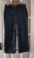 FAT FACE Keswick Crop Wide Leg Jeans. Size UK 12R. Dark Denim Blue *VGC* RRP £59