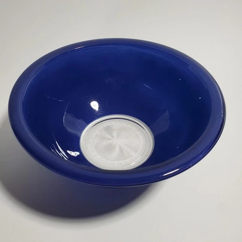 Vtg Pyrex 323 Bowl Cobalt Blue Clear Bottom 1.5L Corning Oven Microwave Mixing