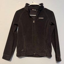 Columbia Kids M 10/12 Benton Springs Full Zip Fleece Jacket Black 1844