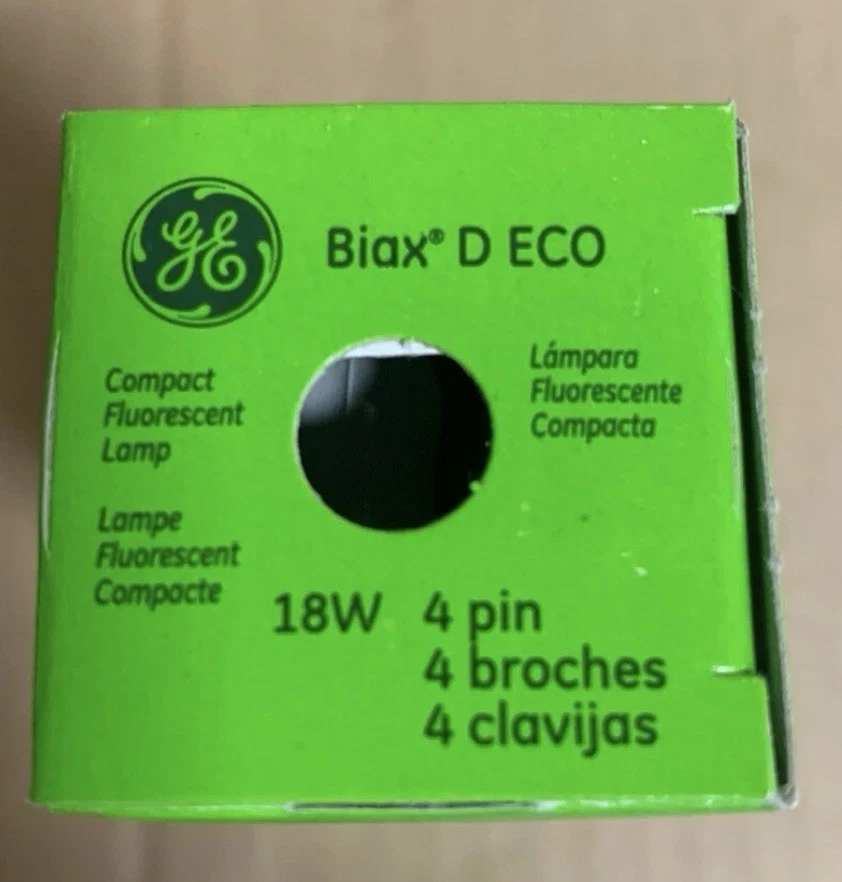 General Electric Biax D Eco Compact Fluorscent Lamp 18W 4 Pin 97600 Qty:2 - Image 2 of 4