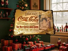 Vintage Quadro a Specchio Coca Cola Delicious and Refreshing Drink Anni 80