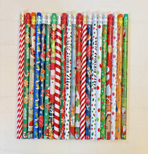 Lot of New Unsharpened Christmas Wood Pencils Winter Santa Snowmen Snowflake