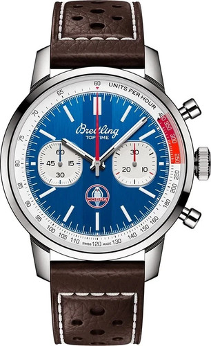 Breitling Top Time Blue Dial Stainless Steel Shelby Cobra Men's Watch AB0176