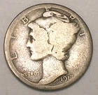 1917 D Mercury Winged Head Dime 10 Cents Silver Coin