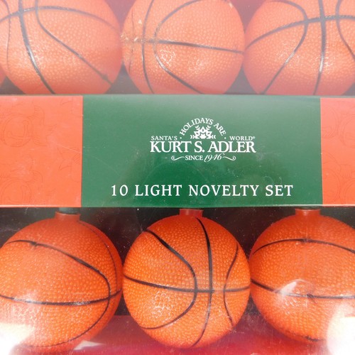 Kurt S. Adler Santa's World Basketball 10 Novelty String Lights Decor NEW - Picture 3 of 8