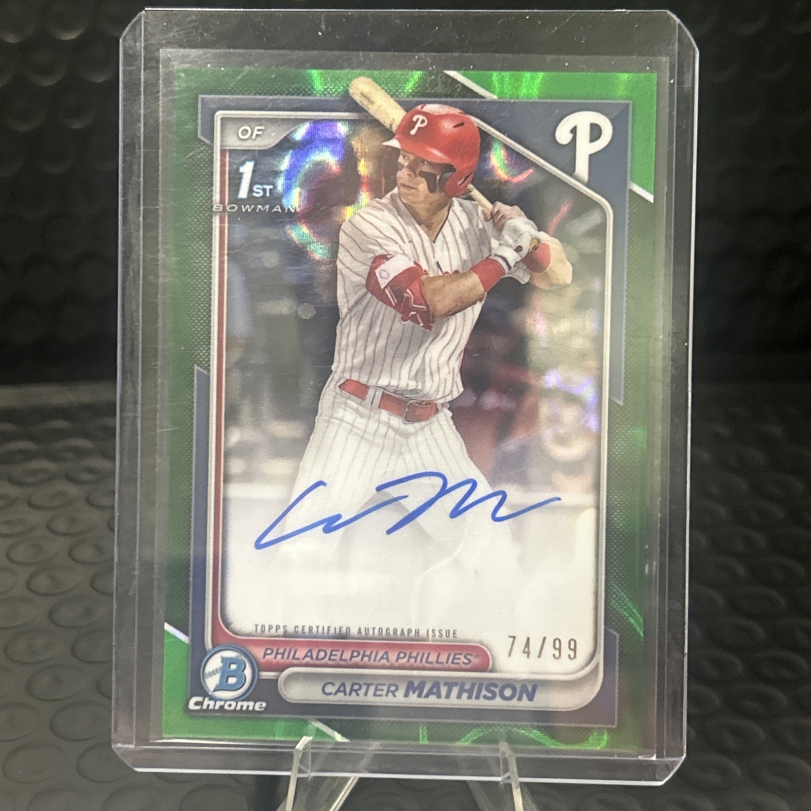 2024 Bowman Draft Chrome Prospect Autographs Carter Mathison #CPA-CMA Green  /99