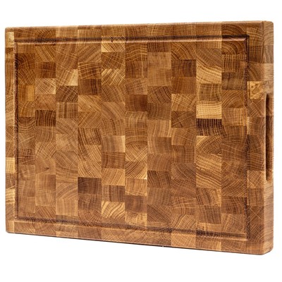 PYProjectEnd Grain Oak Wood Cutting Board 16x12 in Butcher Chopping Block (16...