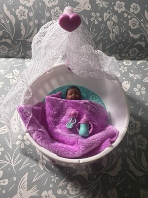 NEW! Hard to find! Zuru My Mini Baby Series 2 Purple Teal Crib Set