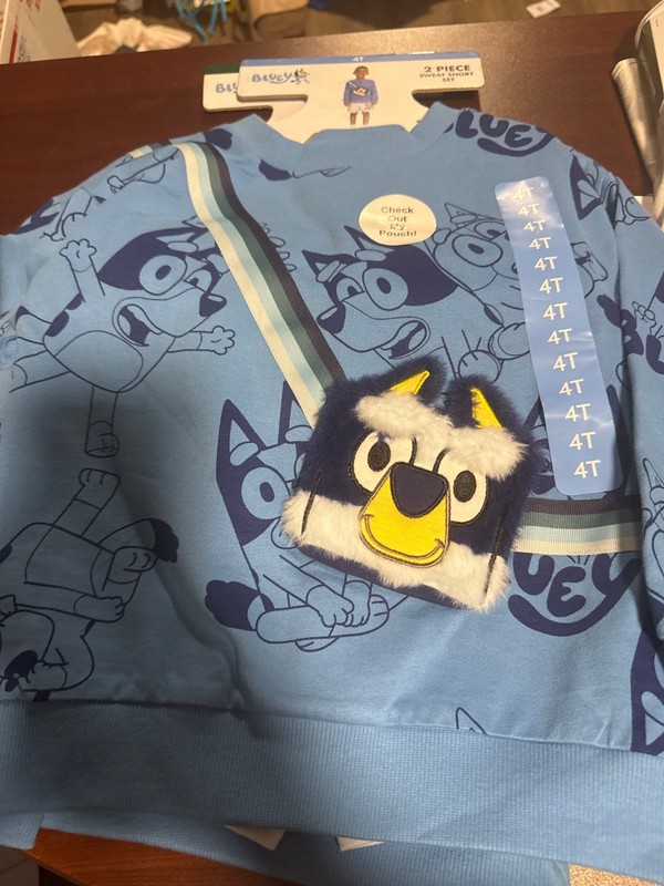 boys 4t bluey 2 pc sweat short set