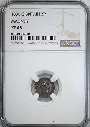1830 Great Britain Silver 2P Pence Maundy NGC XF45