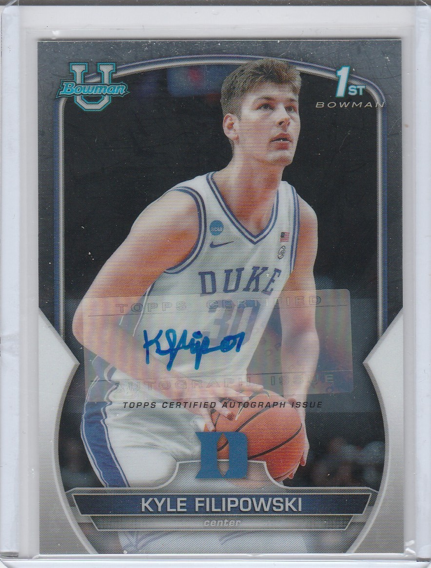 Topps 2022-23 Bowman U Chrome Kyle Filipowski Auto 1st Bowman RC #47 Duke