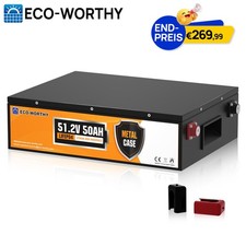 ECO-WORTHY 48V 50AH LiFePO4 Batterie 2560Wh Speicher für Wohnmobile