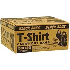 Black T-Shirt Carryout Bags 600 by Poly-America