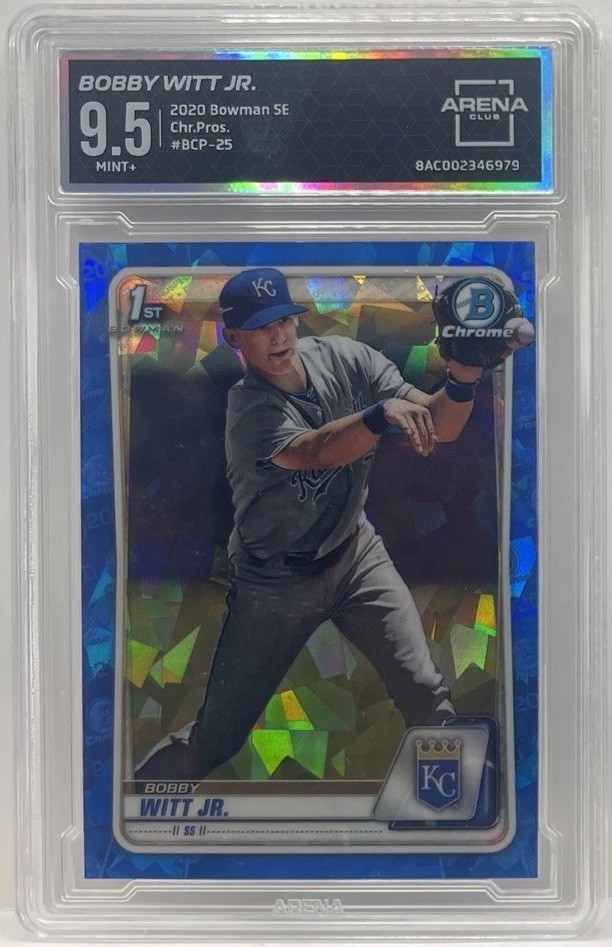2020 Bowman Chrome Sapphire Edition BCP25 Bobby Witt Jr RC Rookie ARENA CLUB 9.5