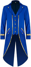 Men's Steampunk Victorian Tailcoat Jacket Gothic Vampire Halloween Costume, Long