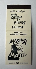 Vintage Matchbook Cover/ Marina Motel / Seward, Alaska
