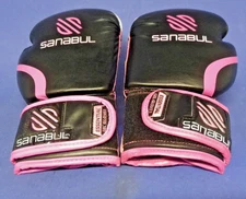 Sanabul Essential Gel Boxing Kickboxing Gloves 12 Oz Pink & Black Womens