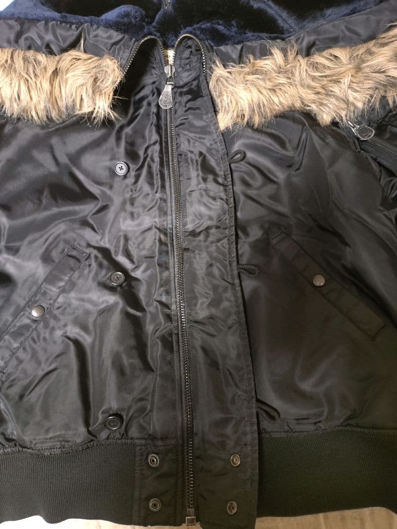 Used Avirex N-2B MA-1 Flight Jacket Jacket Outer Mens Size XL Black Color Rare image 8